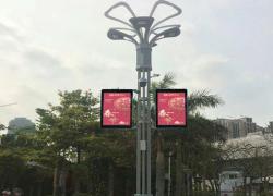 郑州户外灯杆LED显示屏，LED灯杆屏